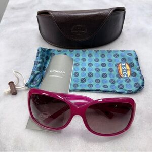 FOSSIL JELLY MAGETA FUCHSIA SUNGLASSES WITH CASE AND BAG